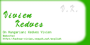 vivien kedves business card